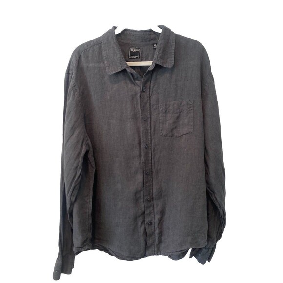 TODD SNYDER Men's 100% LINEN Casual Button Down Shirt Long Sleeve Grey Size XXL - Picture 6 of 9